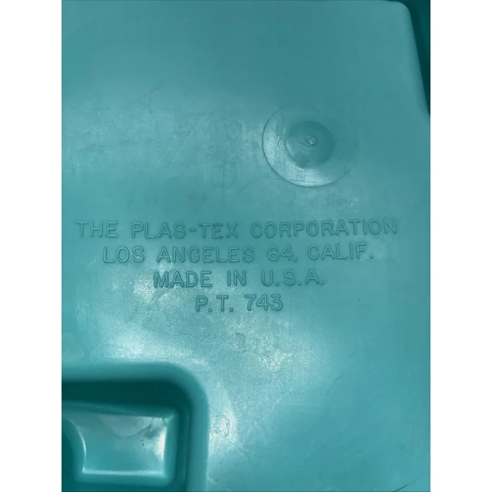 PLAS-TEX‎ Divided Silverware  Flatware Storage Tray Blue Turquoise USA Vintage
